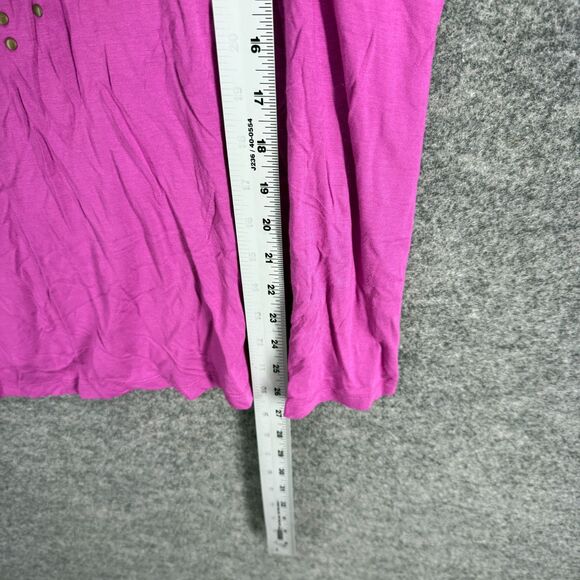 Design History T-Shirt Women 2X Plus Purple Short Sleeve Rhinestone Casual - Picture 5 of 6